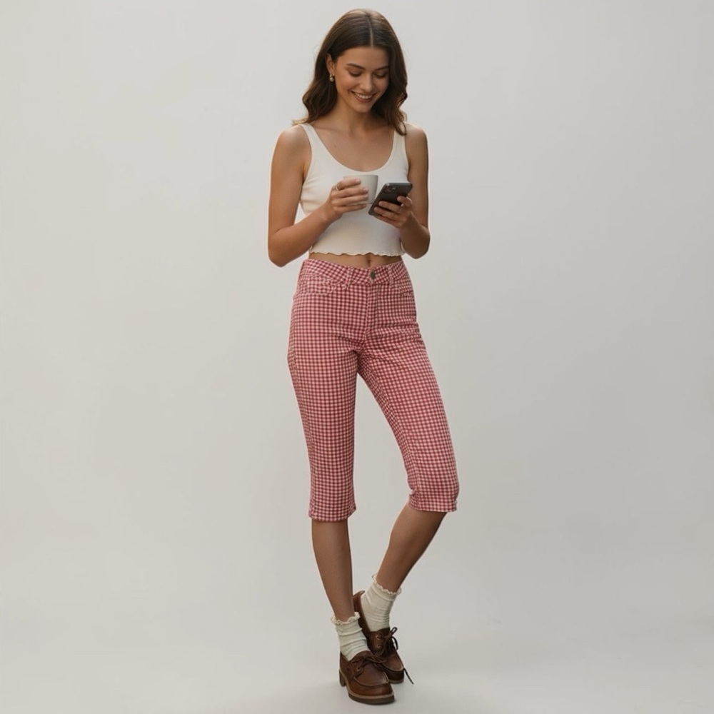 NWT Damson Madder Gingham Capri Jeans UK 6 / US 2 - Picture 15 of 15